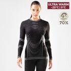 Iron-ic Dámské Ultra warm Merino triko s dlouhým rukávem Barva: Black/Grey, Velikost: M/L