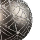 Vánoční ozdoba - šedá koule se zdobením ø 10 cm