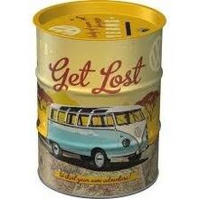 Nostalgic Art Plechová kasička barel:VW Bulli Let´s Get Lost