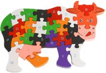 Vzdělávací dřevěné puzzle - Kravička