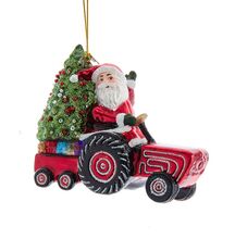 Kurt Adler Vánoční ozdoba - Santa na traktoru, Kurt Adler