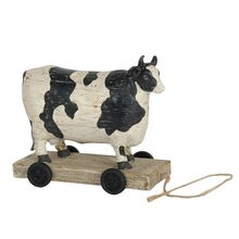 Dekorace - Kráva na kolečkách flekatá