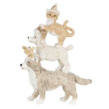 Vánoční dekorativní soška zvířátek s čepicemi