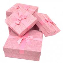 Vánoční dárkové krabice lesklé Set 3ks Pink