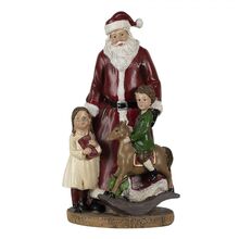 Dekorace - Santa s dětmi a dárky