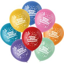 Balónky latexové pastelové s nápisem Happy Birthday 30 cm 10 ks