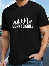 Pánské univerzální tričko s krátkým rukávem, "BORN TO GRILL"XL NAROZEN PRO GRIL