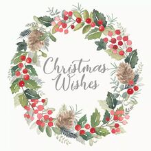 Vánoční ubrousky - věnec Christmas wishes, 20ks