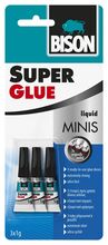 Sekundové lepidlo BISON SUPER GLUE MINIS, 3x 1g