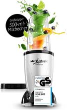 Mr Magic 4dílný stříbrno-černý stojanový mixér Smoothie