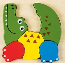 Playtive Dřevěné puzzle 2D Krokodýl