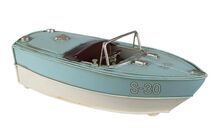 Clayre & Eef Dekorativní model motorového člunu, tyrkysový