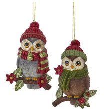 Vánoční ozdoba sova 1kus