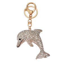 Přívěsek na klíče - delfín se stříbrnými kamínky
