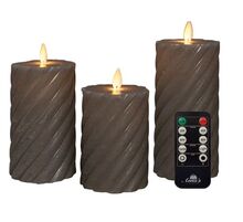 Sada 3 LED svíček z pravého vosku