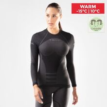 Iron-ic Dámské kašmírové termo triko WARM do mrazu Barva: Black/Grey, Velikost: S/M