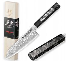 Kuchyňský nůž Santoku 185 mm Dellinger Carbon Fiber Octagon