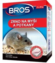 Bros BROS Rodenticid - zrno na myši a potkany, 6 x 20 g