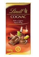 Lindt Mléčná čokoláda s koňakovou náplní, 100 g
