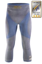 Iron-ic Juniorské FIS *** lyžařské legíny s certifikací proti prořezu hranami lyží při pádu Barva: Grey/Blue, Velikost: 12/14