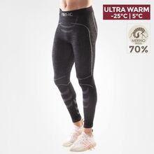 Iron-ic Pánské Ultra warm funkční legíny s MERINO vlnou Barva: Black/Grey, Velikost: XXL