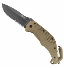Záchranářský nůž RKK01S Khaki kombi ostří