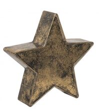 Clayre & Eef Zlatá dekorační kovová hvězda s patinou 27 cm
