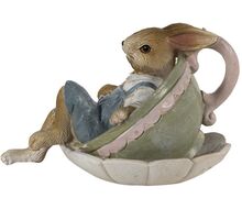 Dekorace Králíček v šálku 7 cm