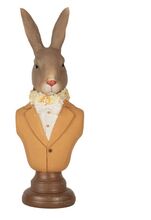 Clayre & Eef Dekorace busta králík v obleku 7*5*19 cm