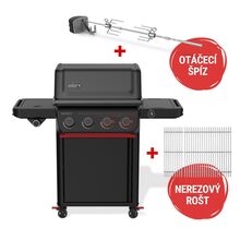 Weber Chytrý plynový gril Spirit EPX-435R Stealth s nerez roštem