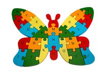 Highlife Vzdělávací dřevěné puzzle - Motýl