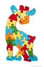 Vzdělávací dřevěné puzzle - Žirafa malá