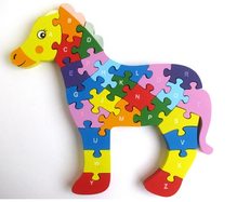 Highlife Vzdělávací dřevěné puzzle - Kůň