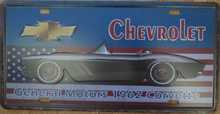 Retro Plechová cedule Chevrolet Corvette 1962