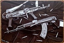 Retro Plechová cedule Gun AK-47