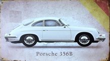 Retro Plechová cedule Porsche 356B