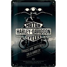 Harley Davidson Plechová cedule - Harley Davidson Things Are Different on a Bike
