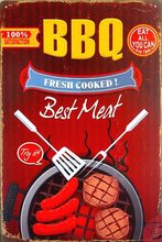Retro Plechová cedule BBQ Best Meat