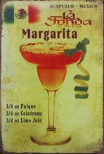 Retro Plechová cedule Recipe For Margarita