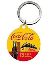Nostalgic Art Retro klíčenka kulatá-Coca Cola-Yellow