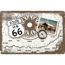 Nostalgic Art Plechová cedule-US-Route 66-compass