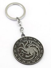 Přívěsek na klíče Hra o trůny kulatý stříbrný Targaryen