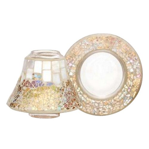 Yankee candle Dárková sada Malý talířek + stínítko, perleťově-zlatá mozaika