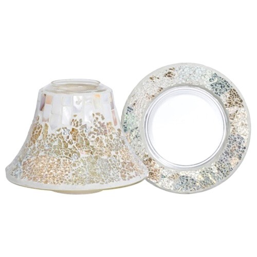 Yankee candle Dárková sada Velký talířek + stínítko, perleťově-zlatá mozaika
