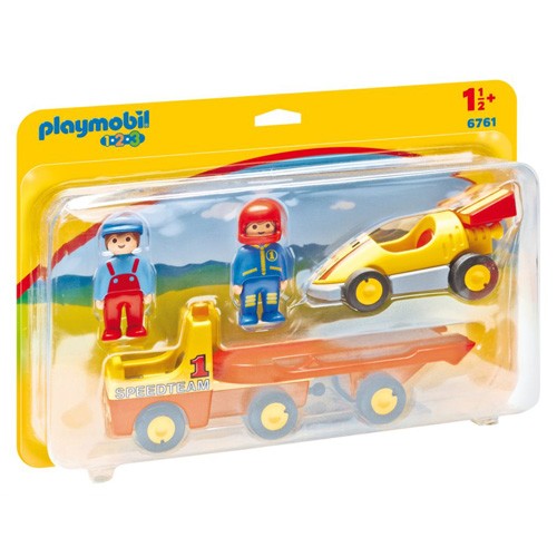 Playmobil Závodní auto s přívěsem Playmobil 1.2.3, 4 ks