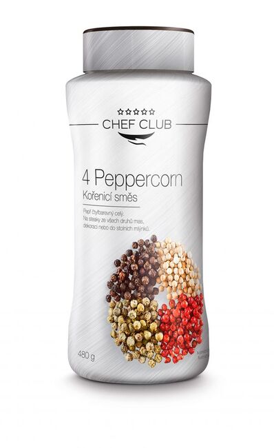 Chef Club Koření PEPŘ ČTYŘBAREVNÝ CELÝ 480 g