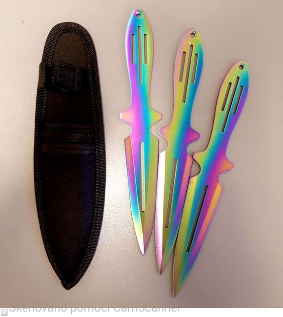 Highlife Sada vrhacích nožů rainbow, 3-dílná