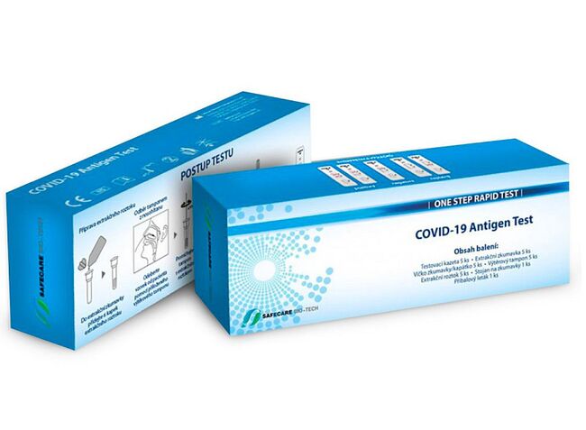 Safecare Bio-Tech Antigenní testy COVID-19 (z nosohltanu), 5 kusů Cena za 1 ks - 85 Kč