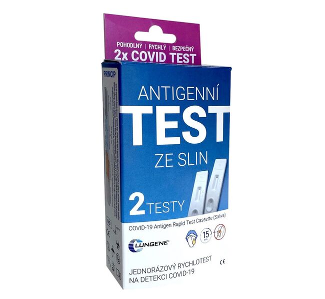 Lungene Antigenní testy COVID-19 (ze slin), 2 kusy