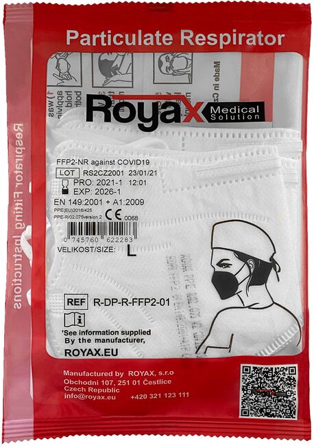Royax Ochranný respirátor (ČR) FFP2, vel. L, balení 5 ks
